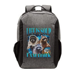 Life Is Soup I Am Fork Funny Raccoon Absurd Meme Vector Backpack