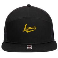 Linux It Systems Engineer Nerd Geek Throwback 7 Panel Mesh Trucker Snapback Hat