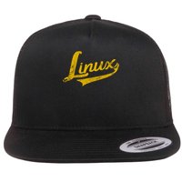 Linux It Systems Engineer Nerd Geek Throwback Flat Bill Trucker Hat