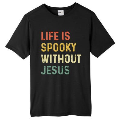 Life is Spooky Without Jesus Christian Halloween Religious Tall Fusion ChromaSoft Performance T-Shirt