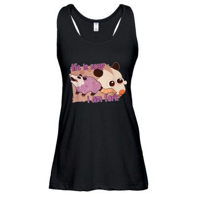 Life Is Soup I Am Fork Ladies Essential Flowy Tank