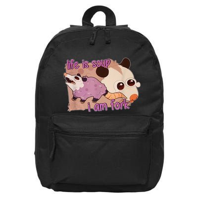 Life Is Soup I Am Fork 16 in Basic Backpack