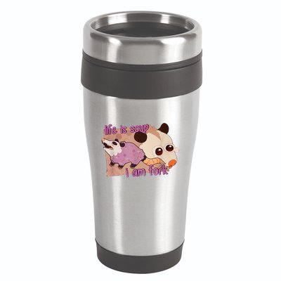 Life Is Soup I Am Fork 16oz Travel Tumbler