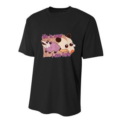 Life Is Soup I Am Fork Youth Performance Sprint T-Shirt