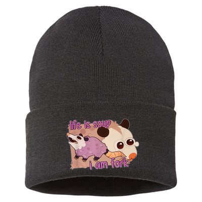 Life Is Soup I Am Fork Sustainable Knit Beanie