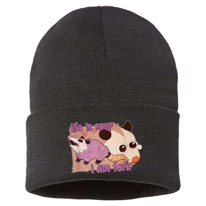 Life Is Soup I Am Fork Sustainable Knit Beanie