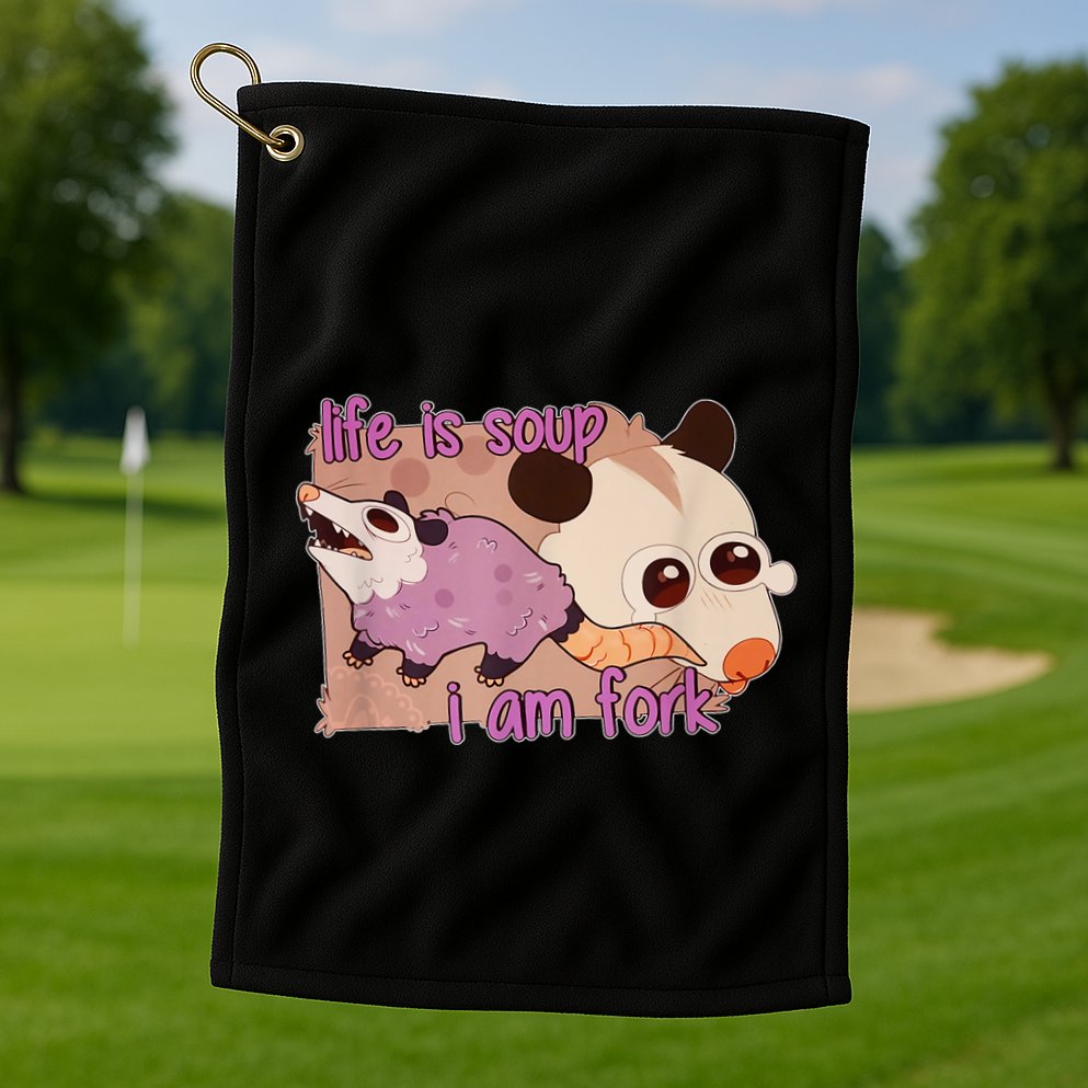 Life Is Soup I Am Fork Golf Towel