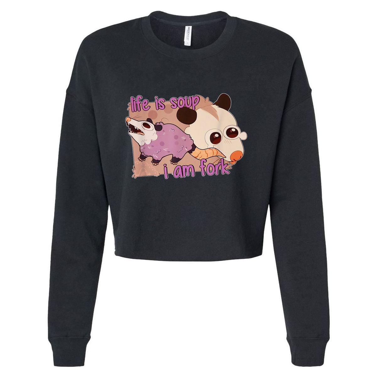 Life Is Soup I Am Fork Cropped Pullover Crew