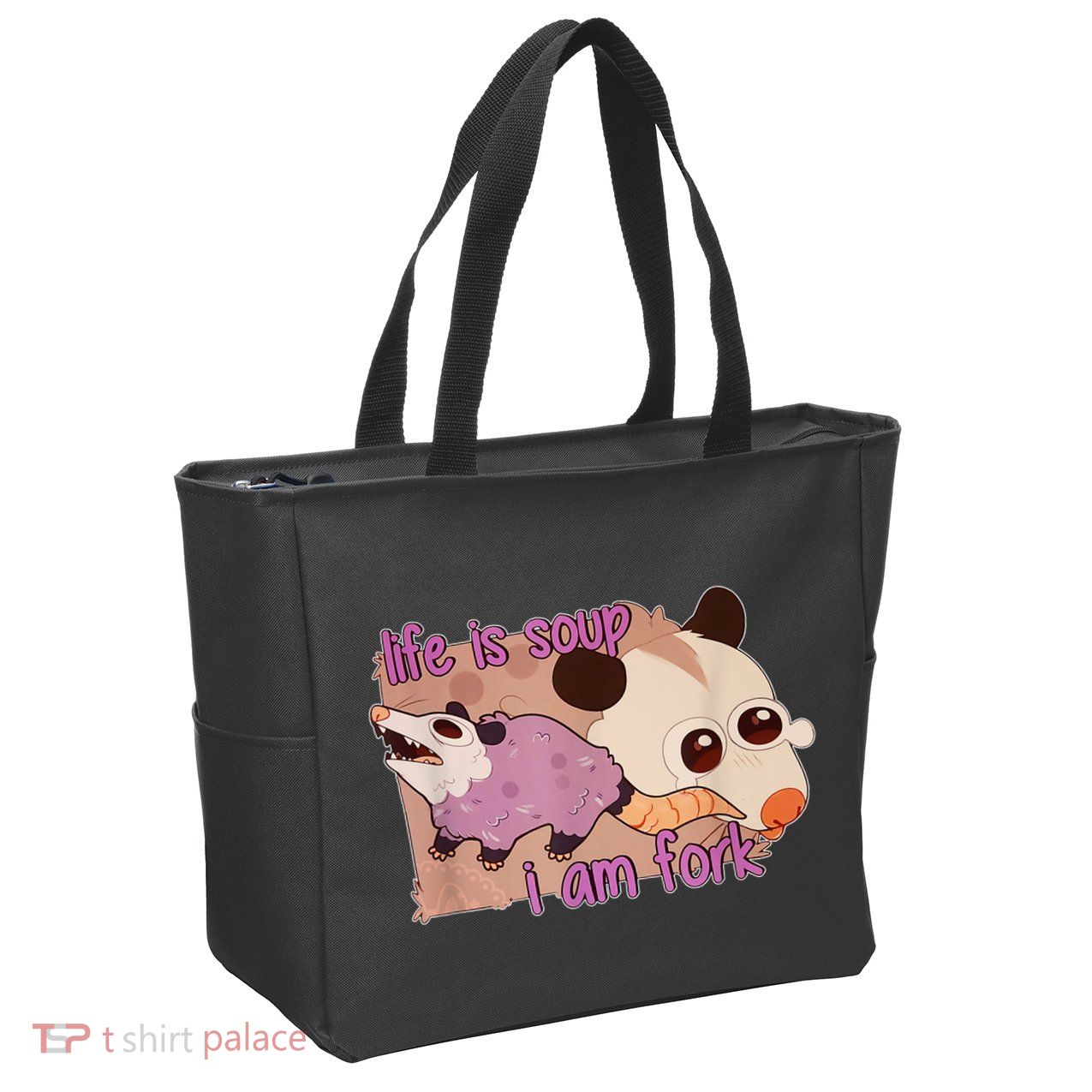 Life Is Soup I Am Fork Zip Tote Bag