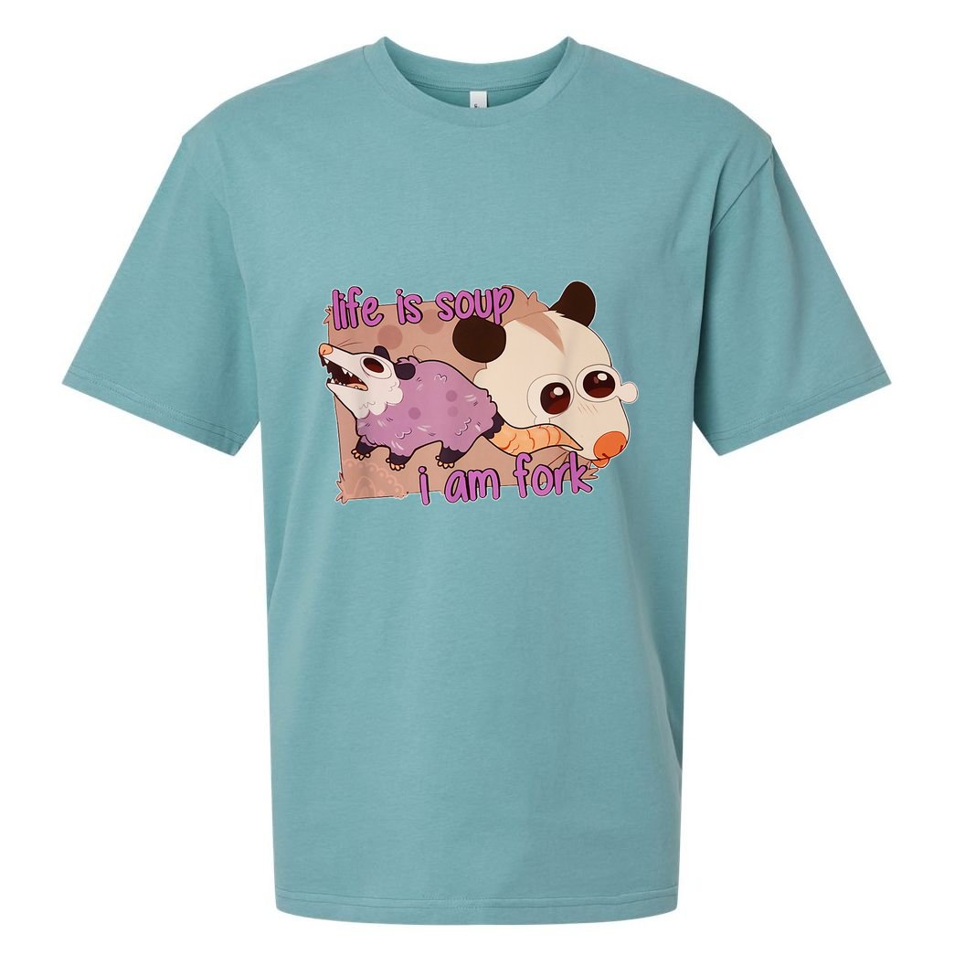 Life Is Soup I Am Fork Sueded Cloud Jersey T-Shirt