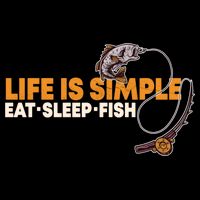 Life Is Simple Eat Sleep Fish Fisher Theme S Cool Gift Cooling Performance Crew T-Shirt