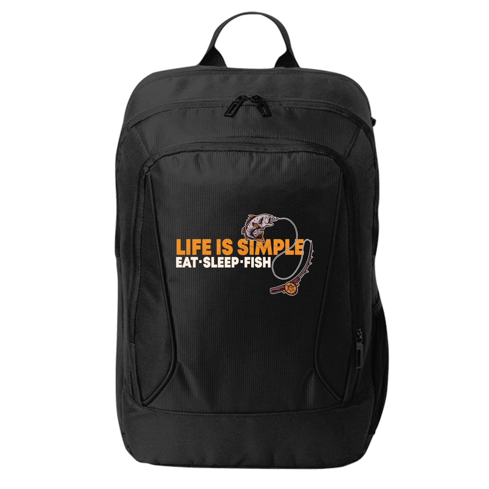 Life Is Simple Eat Sleep Fish Fisher Theme S Cool Gift City Backpack
