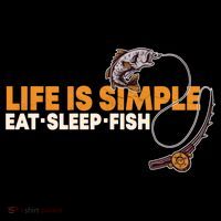 Life Is Simple Eat Sleep Fish Fisher Theme S Cool Gift Sustainable Bucket Hat