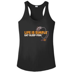 Life Is Simple Eat Sleep Fish Fisher Theme S Cool Gift Ladies PosiCharge Competitor Racerback Tank