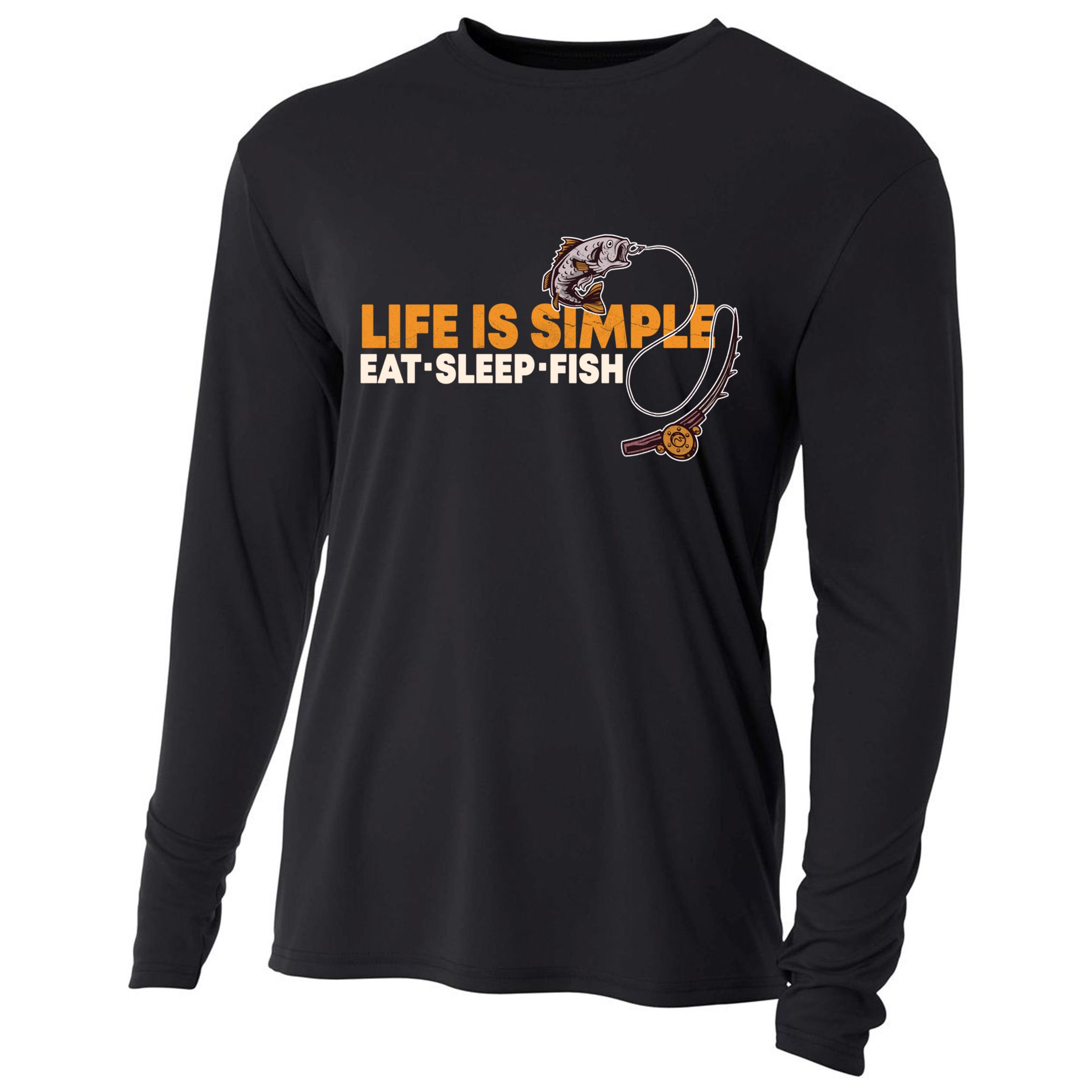 Life Is Simple Eat Sleep Fish Fisher Theme S Cool Gift Cooling Performance Long Sleeve Crew