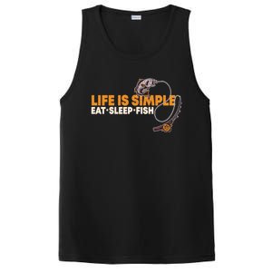 Life Is Simple Eat Sleep Fish Fisher Theme S Cool Gift PosiCharge Competitor Tank