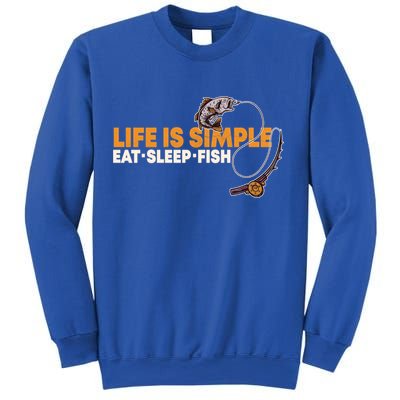Life Is Simple Eat Sleep Fish Fisher Theme S Cool Gift Sweatshirt