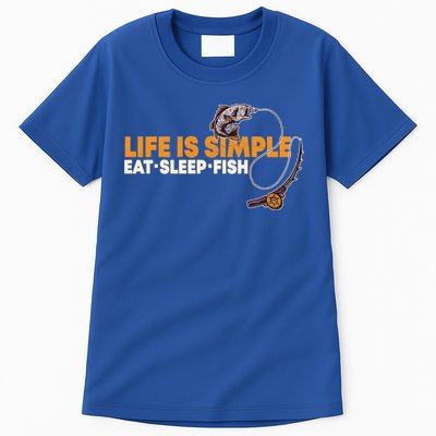 Life Is Simple Eat Sleep Fish Fisher Theme S Cool Gift Tall T-Shirt