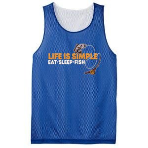 Life Is Simple Eat Sleep Fish Fisher Theme S Cool Gift Mesh Reversible Basketball Jersey Tank