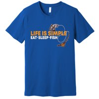 Life Is Simple Eat Sleep Fish Fisher Theme S Cool Gift Premium T-Shirt