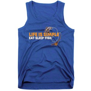 Life Is Simple Eat Sleep Fish Fisher Theme S Cool Gift Tank Top