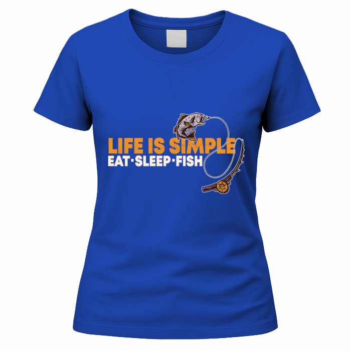 Life Is Simple Eat Sleep Fish Fisher Theme S Cool Gift Women's T-Shirt