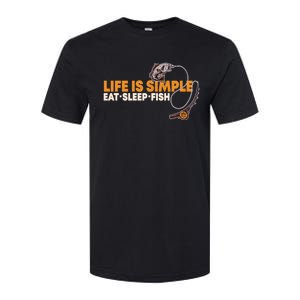 Life Is Simple Eat Sleep Fish Fisher Theme S Cool Gift Softstyle CVC T-Shirt