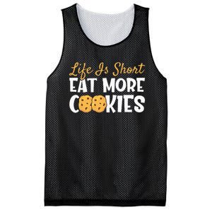 Life Is Short Eat More Cookies Baking Chocolate Cookie Mesh Reversible Basketball Jersey Tank