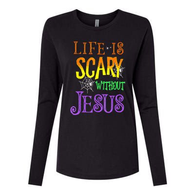 Life Is Scary Without Jesus Halloween Costume Womens Cotton Relaxed Long Sleeve T-Shirt