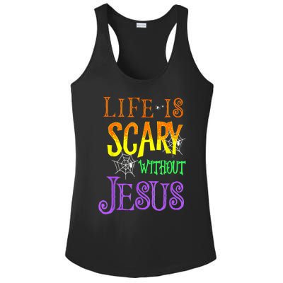 Life Is Scary Without Jesus Halloween Costume Ladies PosiCharge Competitor Racerback Tank