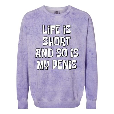 Life Is Short And So Is My Penis Funny Colorblast Crewneck Sweatshirt