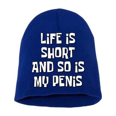 Life Is Short And So Is My Penis Funny Short Acrylic Beanie