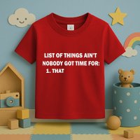 List of things Ain't nobody got time for: 1. That Toddler T-Shirt