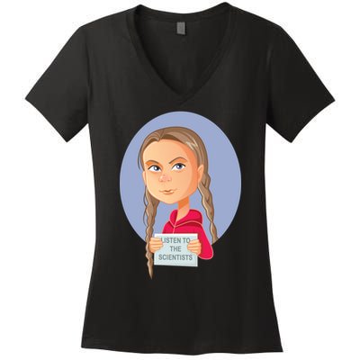 Listen To The Scientists Women's V-Neck T-Shirt