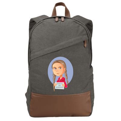 Listen To The Scientists Cotton Canvas Backpack