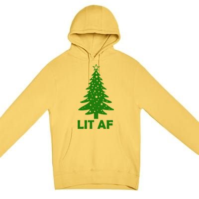 Lit AF Christmas Tree Premium Pullover Hoodie