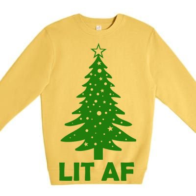 Lit AF Christmas Tree Premium Crewneck Sweatshirt