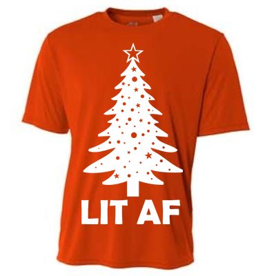 Lit AF Christmas Tree Cooling Performance Crew T-Shirt