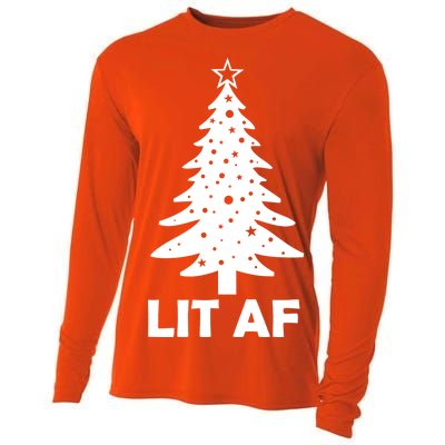 Lit AF Christmas Tree Cooling Performance Long Sleeve Crew