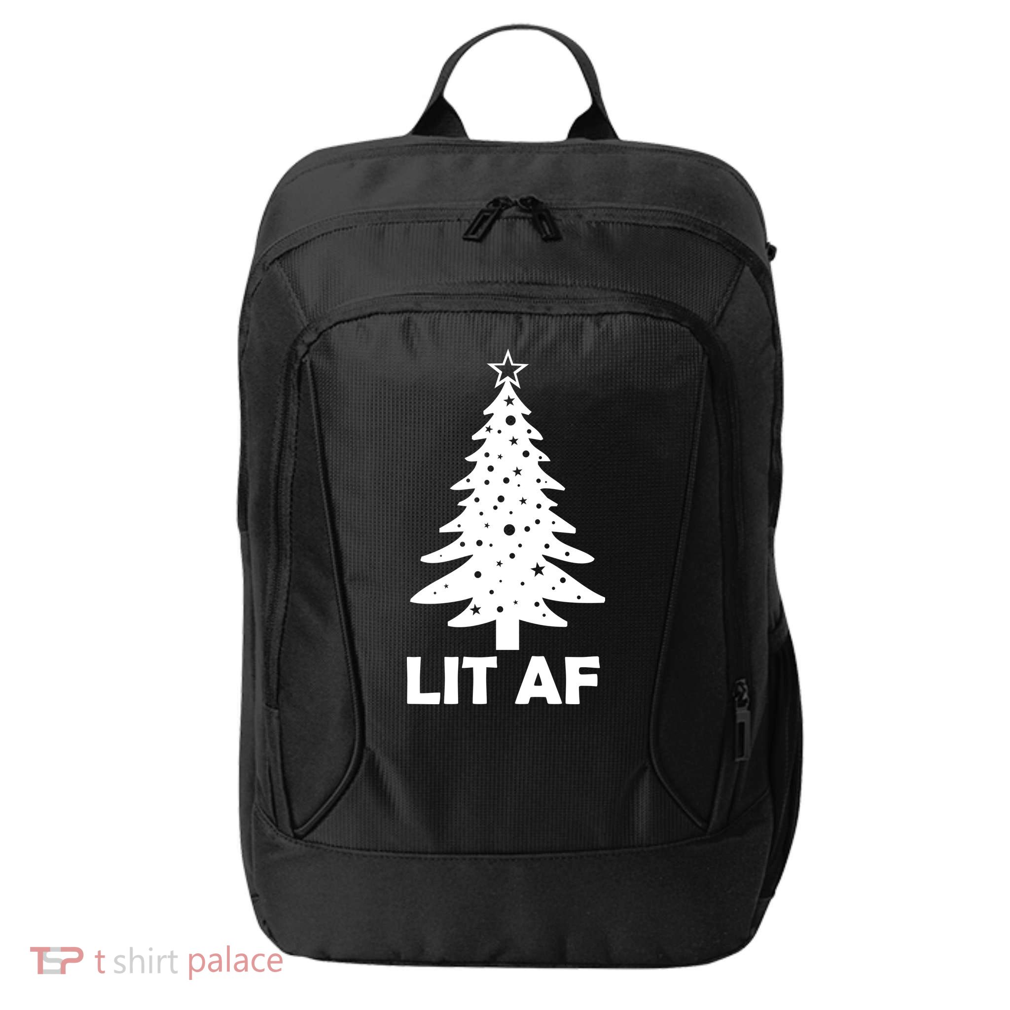 Lit AF Christmas Tree City Backpack