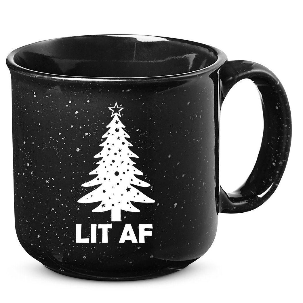 Lit AF Christmas Tree 15oz Campfire Ceramic Mug
