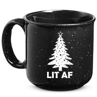 Lit AF Christmas Tree 15oz Campfire Ceramic Mug