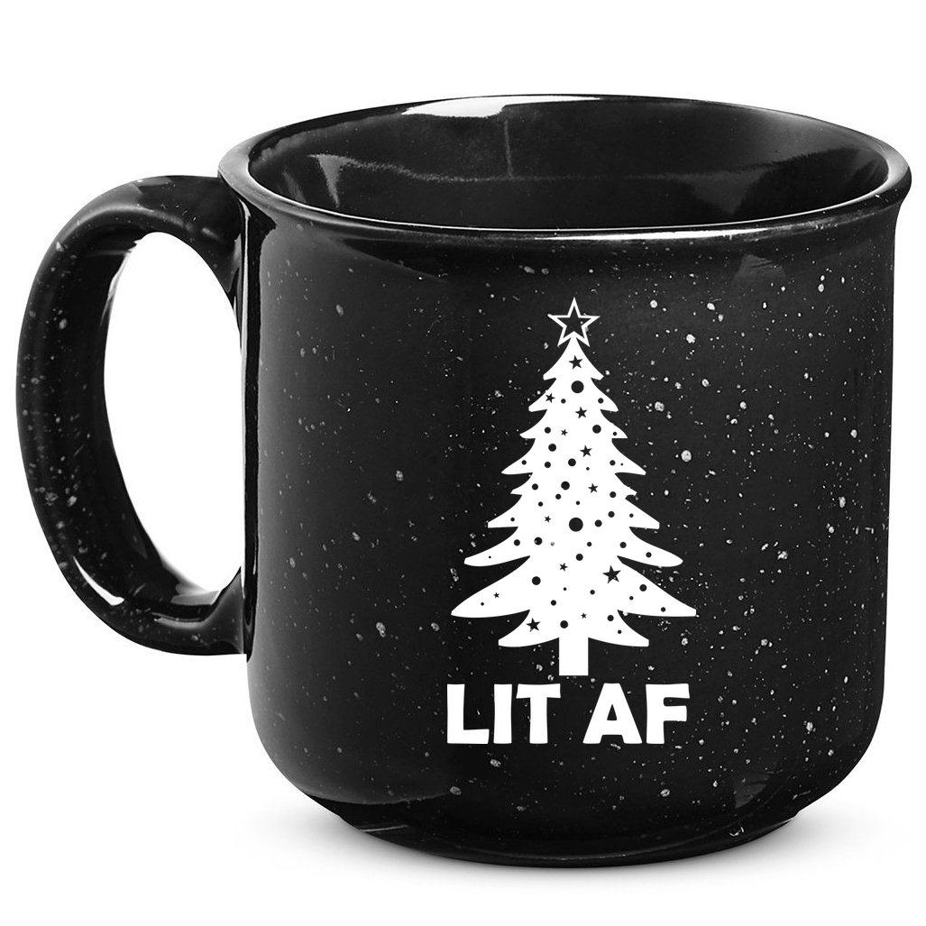 Lit AF Christmas Tree 15oz Campfire Ceramic Mug