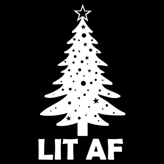 Lit AF Christmas Tree Drawstring Bag