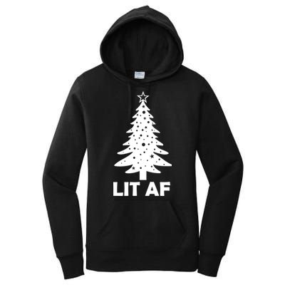 Lit AF Christmas Tree Women's Pullover Hoodie