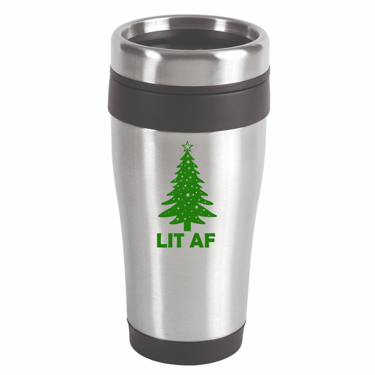 Lit AF Christmas Tree 16oz Travel Tumbler