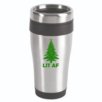 Lit AF Christmas Tree 16oz Travel Tumbler