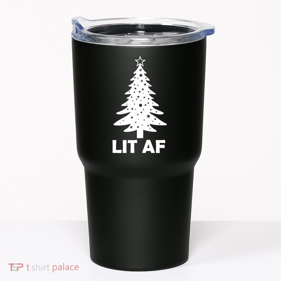 Lit AF Christmas Tree Tumbler