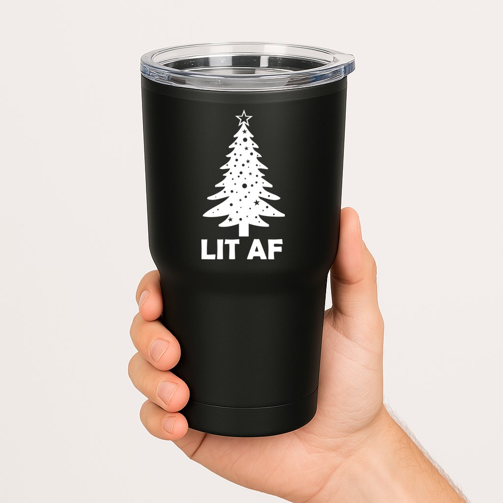 Lit AF Christmas Tree Tumbler