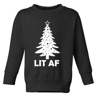 Lit AF Christmas Tree Toddler Sweatshirt